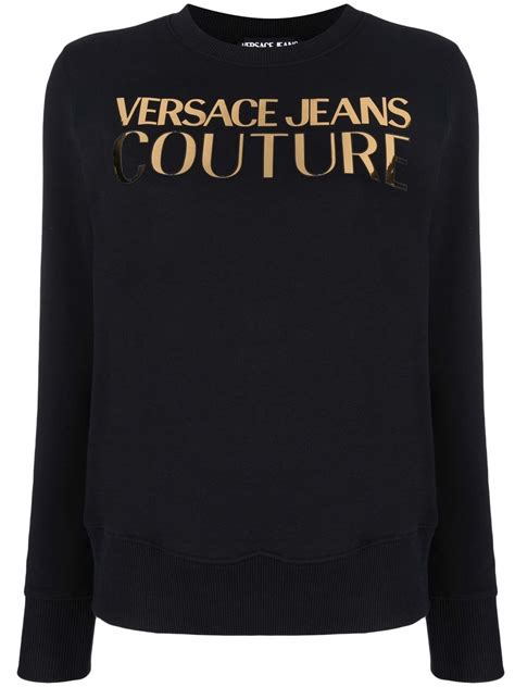 versace jeans crew neck logo sweatshirt white